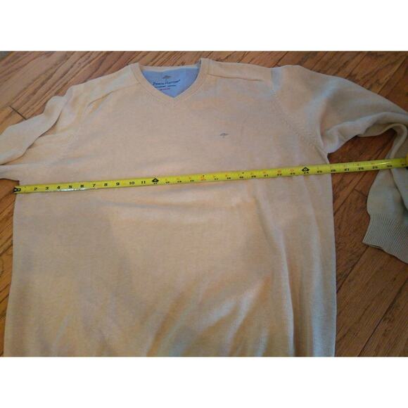FYNCH-HATTON SUPERSOFT COTTON Men's 3XL V Neck Tan Sweater Jumper - Picture 12 of 12